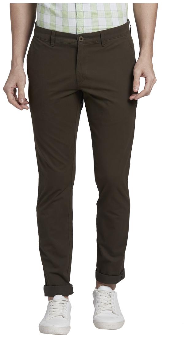 

Parx Men Green Solid Tapered fit Regular trousers