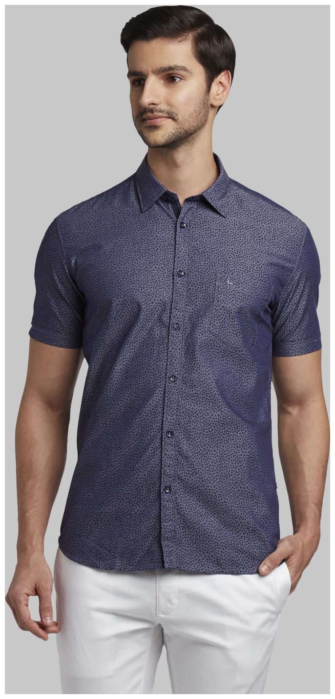 

Parx Men Blue Polka Dots Slim Fit Casual Shirt