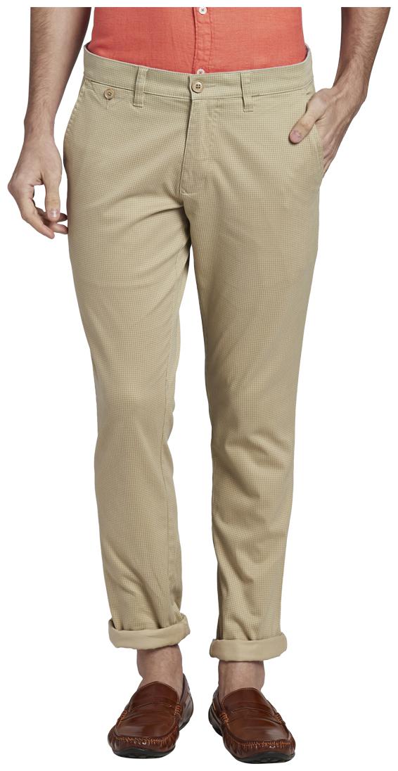 

Parx Men Beige Solid Tapered fit Regular trousers
