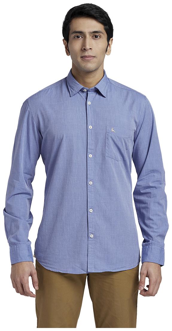 

Parx Men Blue Solid Regular Fit Casual Shirt