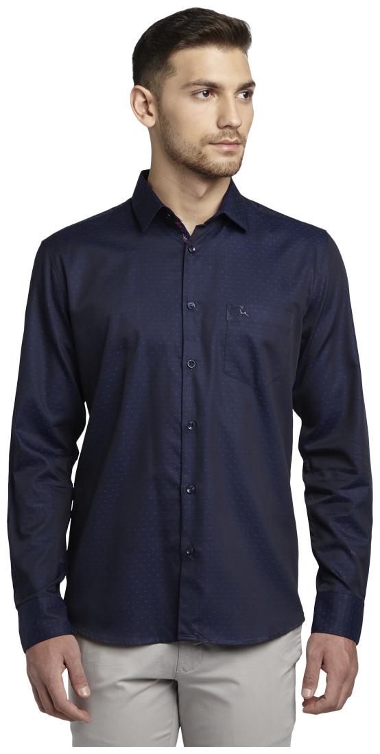 

Parx Men Blue Solid Slim Fit Casual Shirt