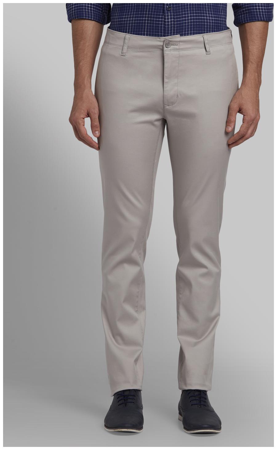 

Parx Men Grey Solid Slim fit Regular trousers