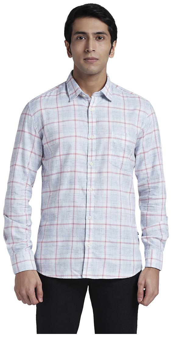 

Parx Men Blue Checked Regular Fit Casual Shirt