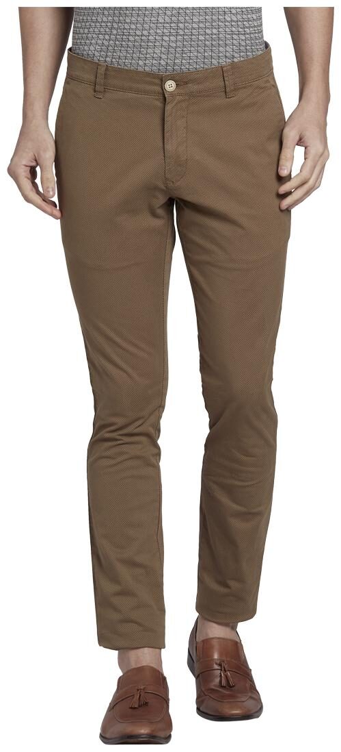 

Parx Men Brown Solid Slim fit Regular trousers