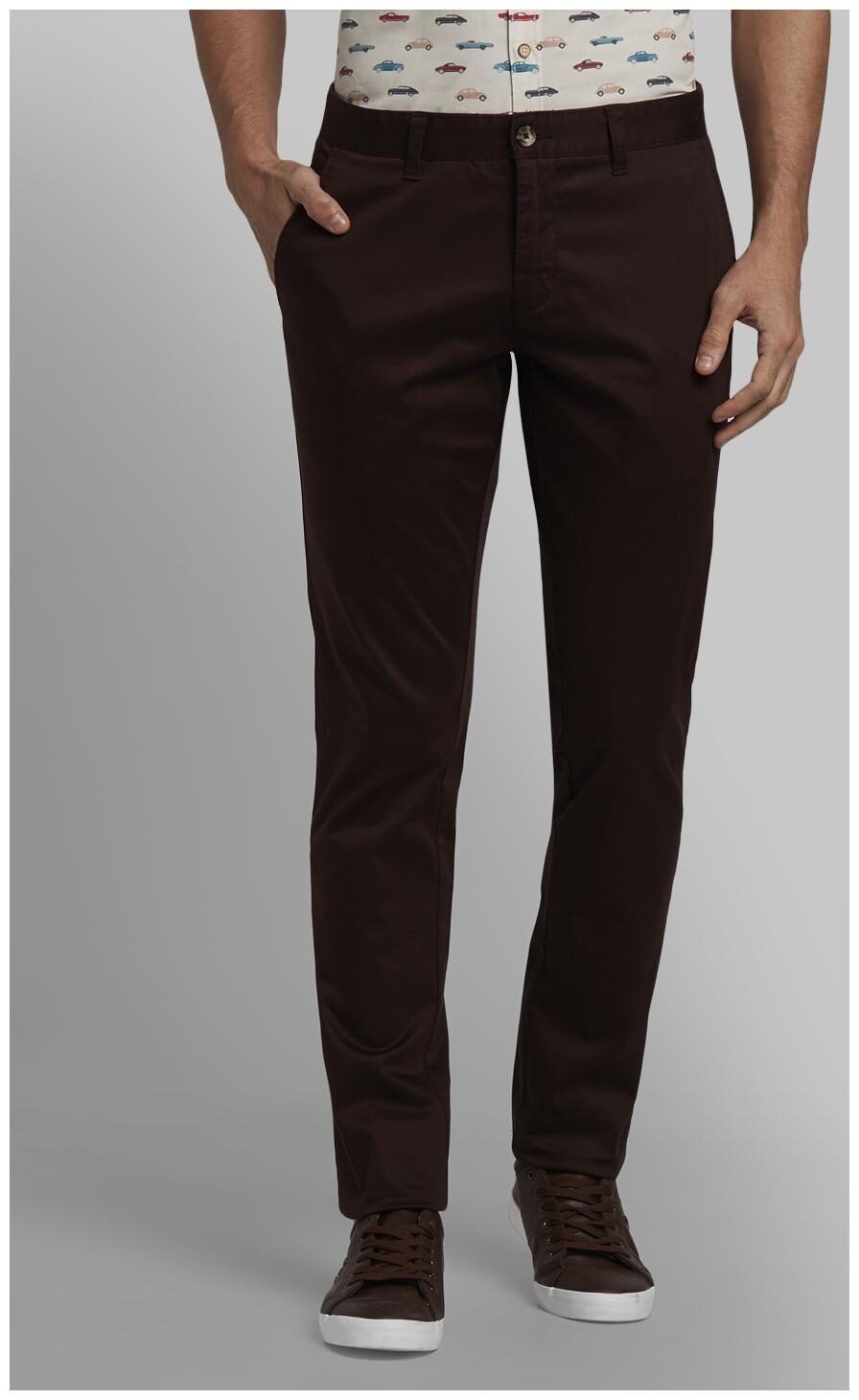 

Parx Men Brown Solid Tapered fit Regular trousers