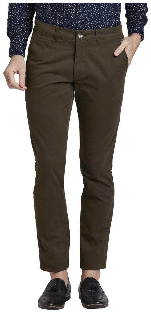 

Parx Men Green Solid Tapered fit Regular trousers