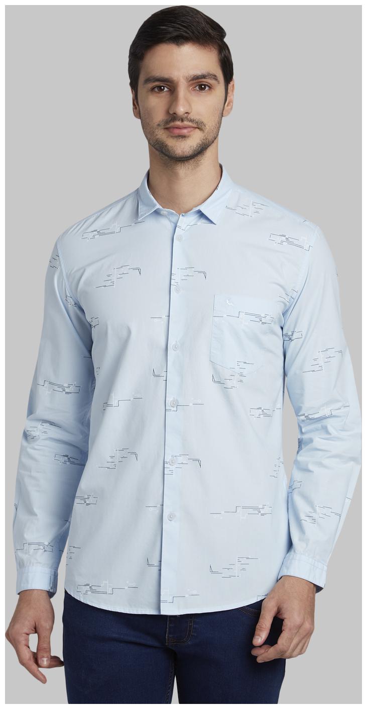 

Parx Men Blue Printed Slim Fit Casual Shirt
