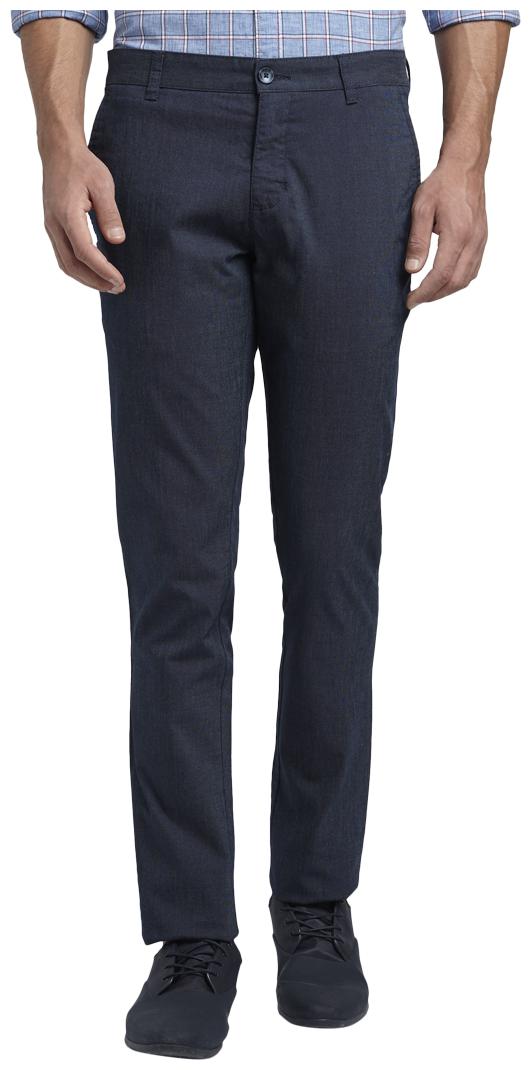 

Parx Men Blue Solid Tapered fit Regular trousers