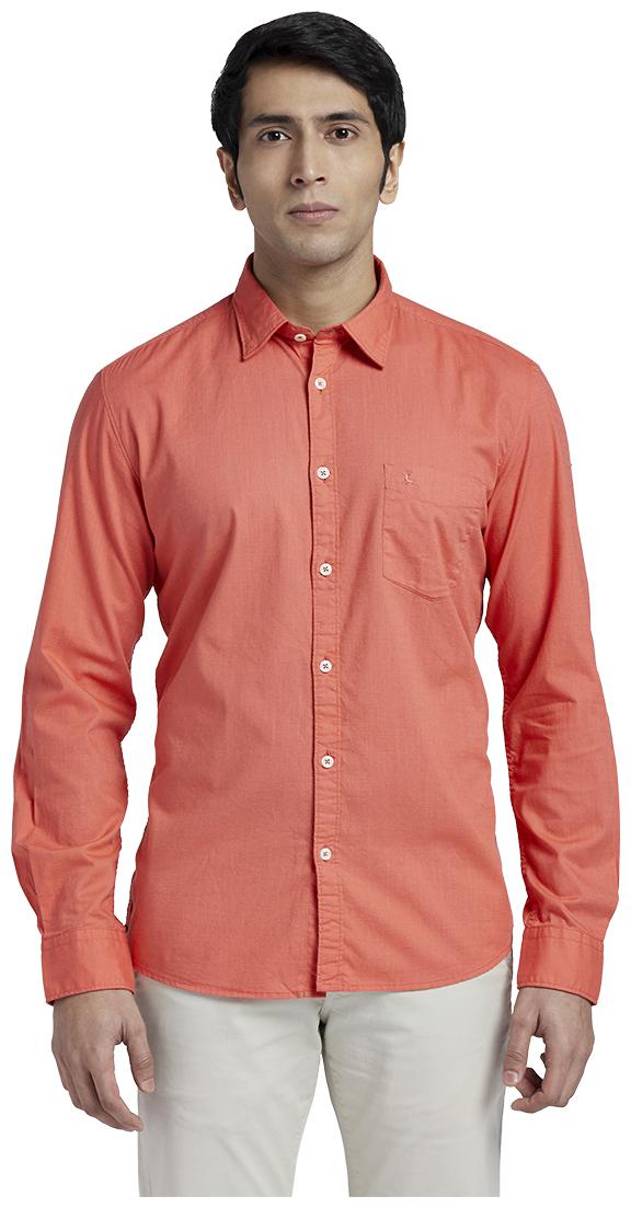 

Parx Men Orange Solid Regular Fit Casual Shirt