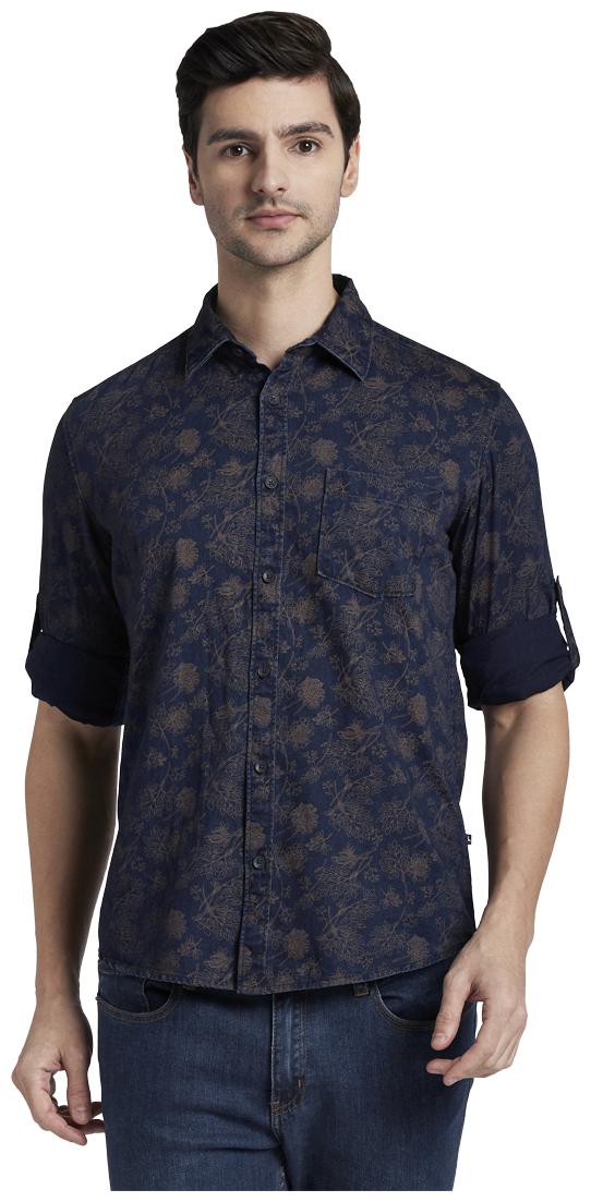 

Parx Men Blue Floral Slim Fit Casual Shirt