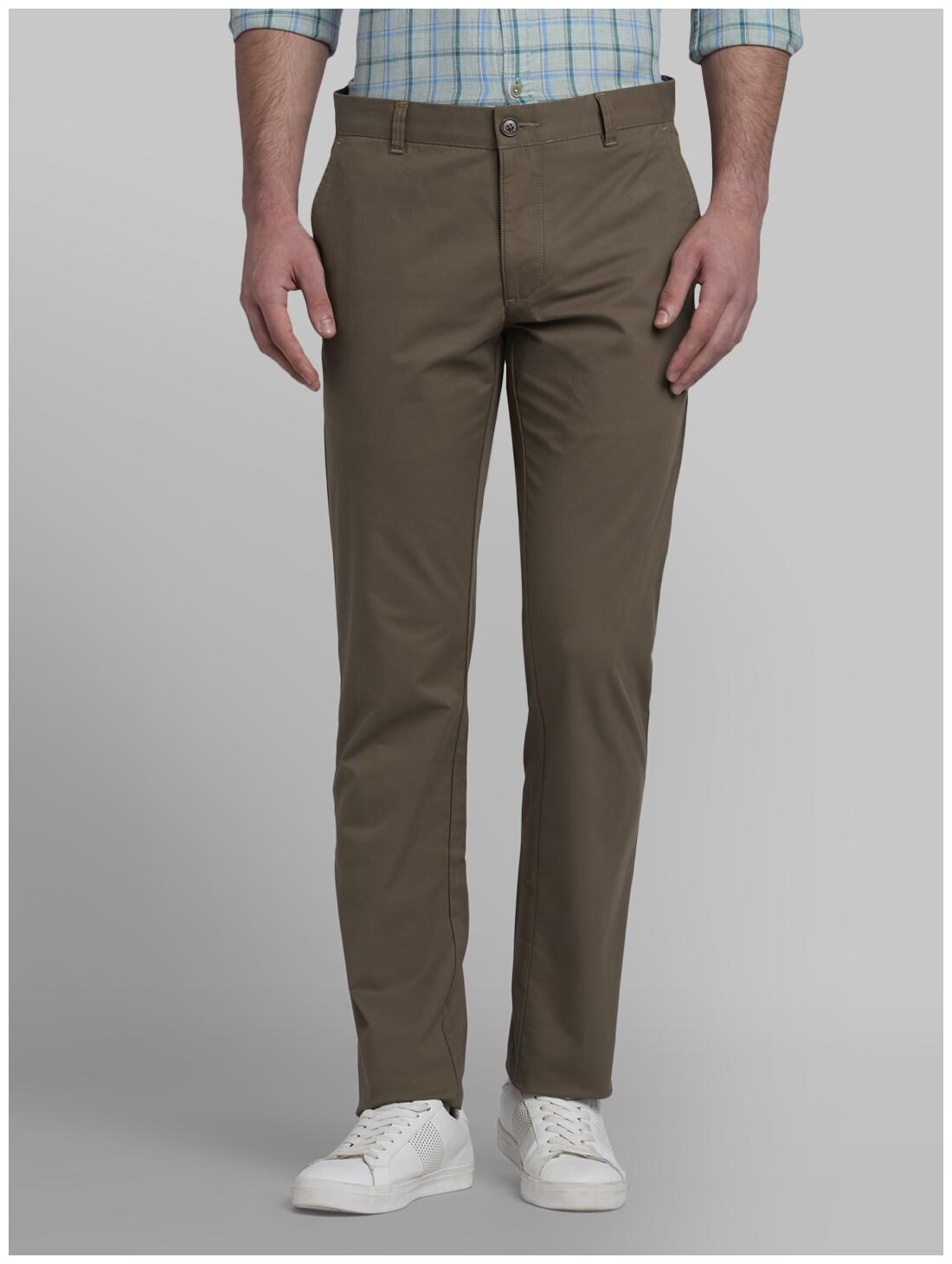 

Parx Men Brown Solid Tapered fit Regular trousers