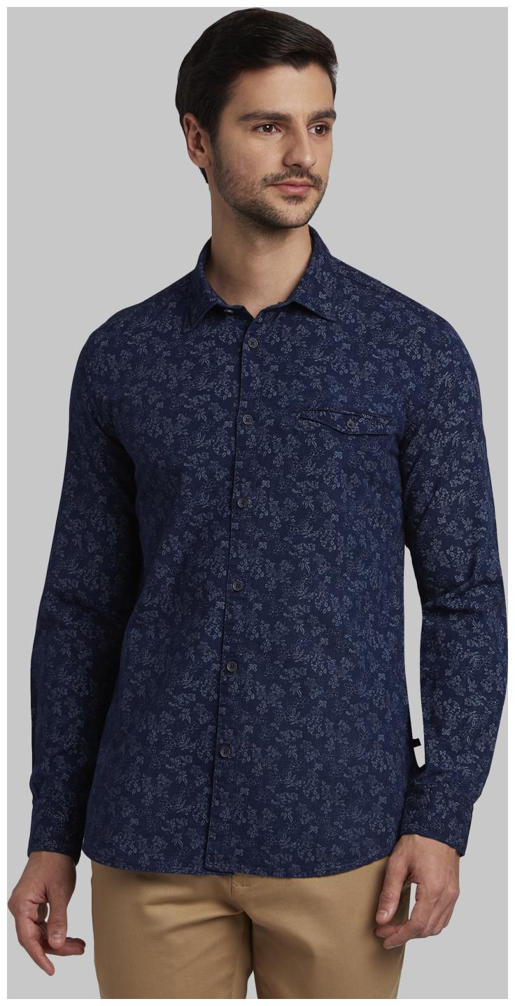 

Parx Men Blue Floral Slim Fit Casual Shirt