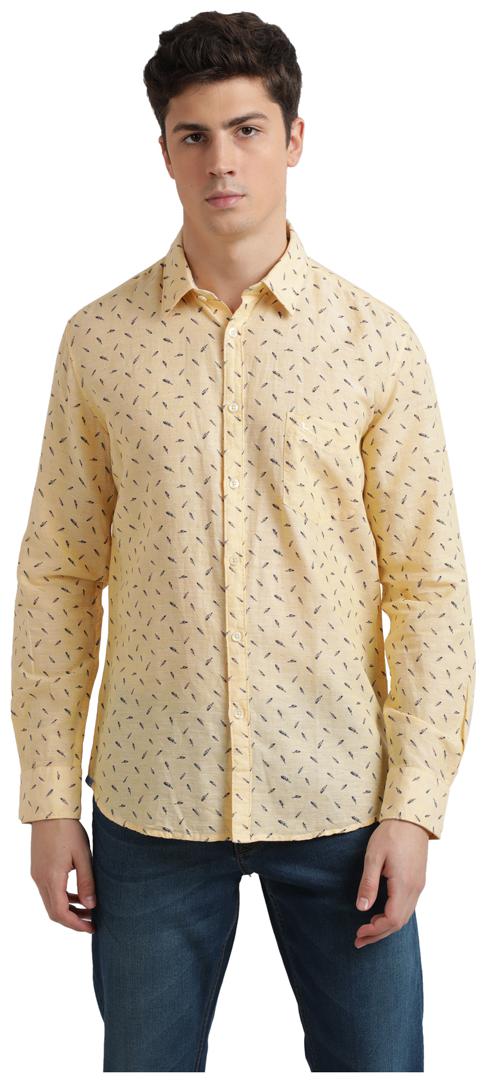 

Parx Men Yellow Printed Regular Fit Casual Shirt