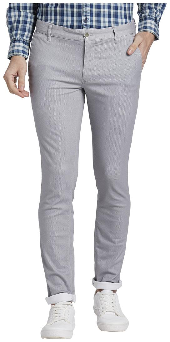 

Parx Men Grey Solid Slim fit Regular trousers