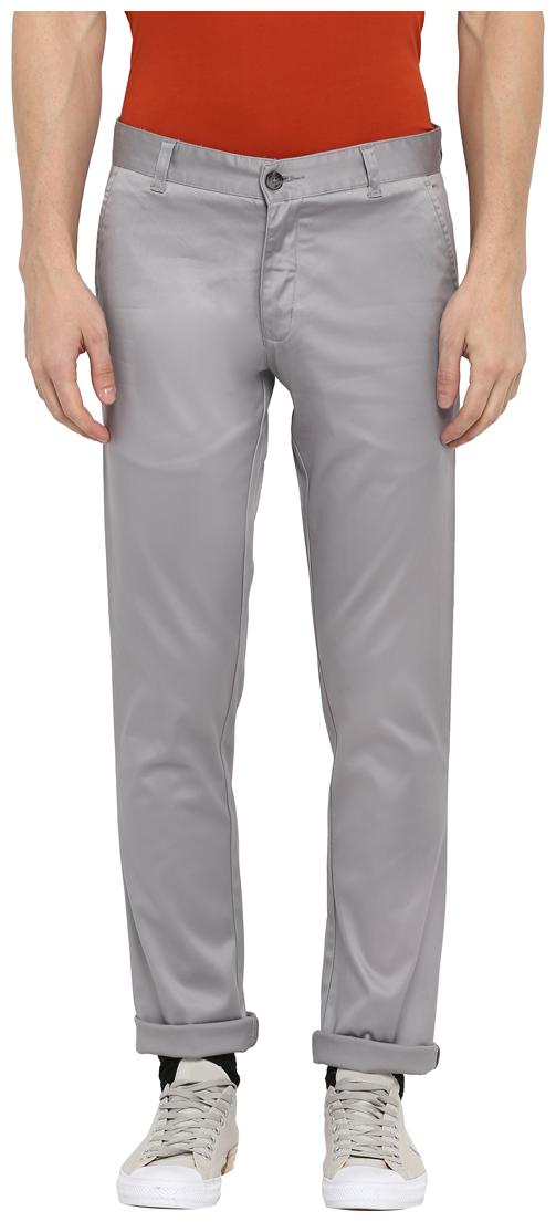 

Parx Men Grey Solid Tapered fit Regular trousers