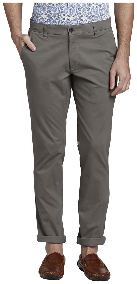 

Parx Men Grey Solid Tapered fit Regular trousers