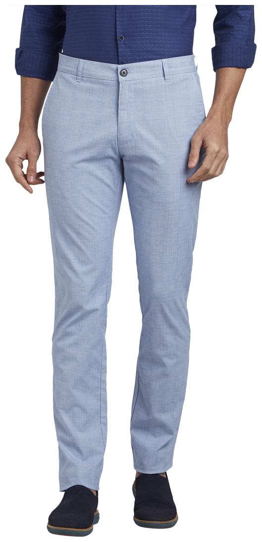 

Parx Men Blue Checked Slim fit Regular trousers
