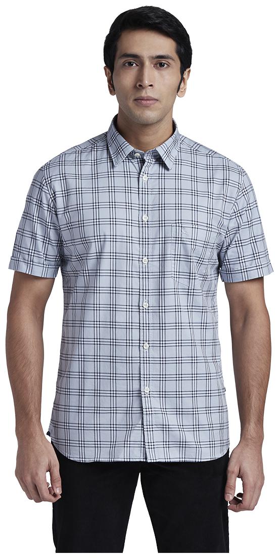 

Parx Men Grey Checked Regular Fit Casual Shirt