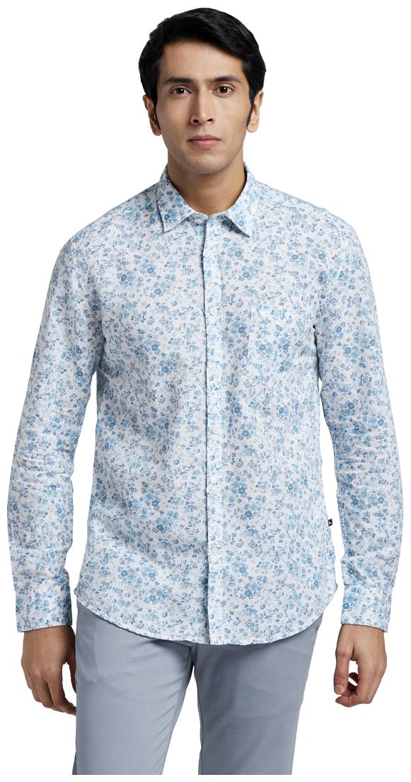 

Parx Men Blue Floral Regular Fit Casual Shirt