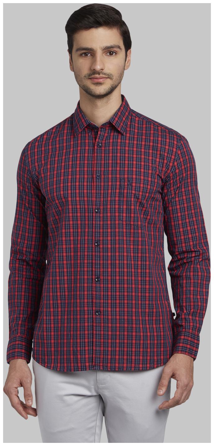 

Parx Men Red Checked Slim Fit Casual Shirt
