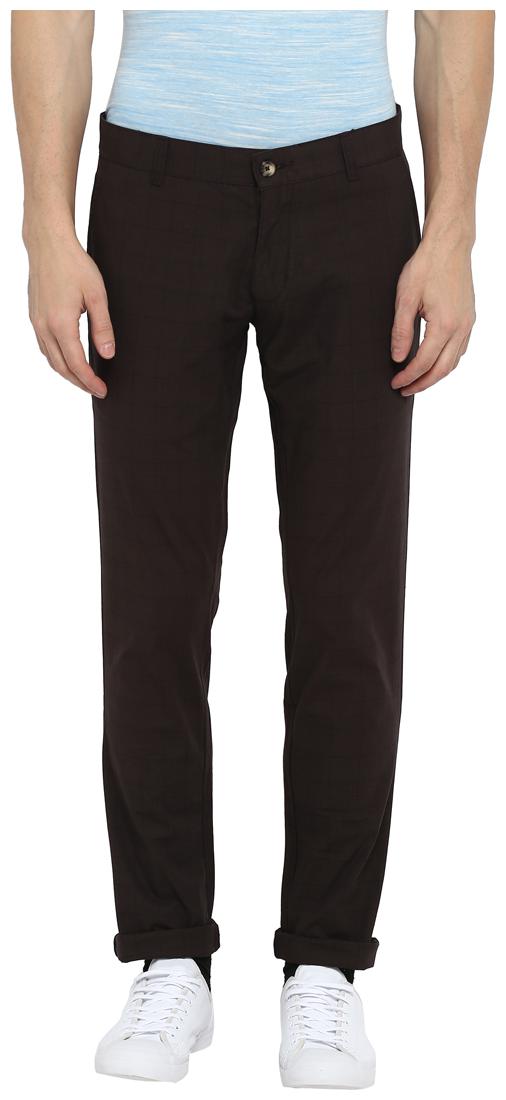

Parx Men Brown Solid Tapered fit Regular trousers