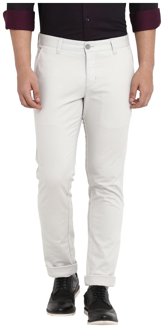 

Parx Men Grey Solid Tapered fit Regular trousers