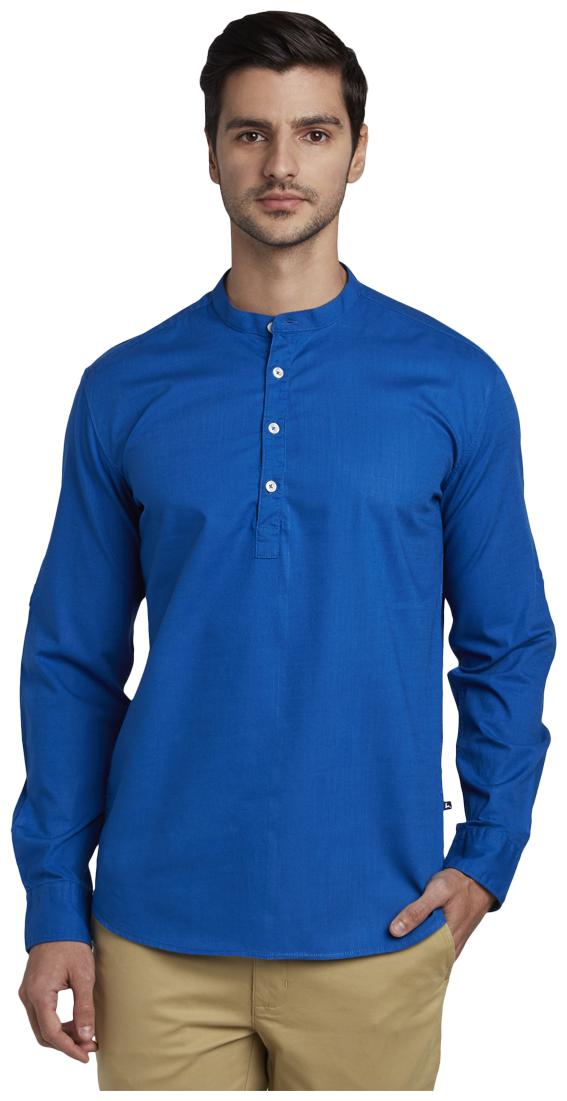 

Parx Men Blue Solid Slim Fit Casual Shirt