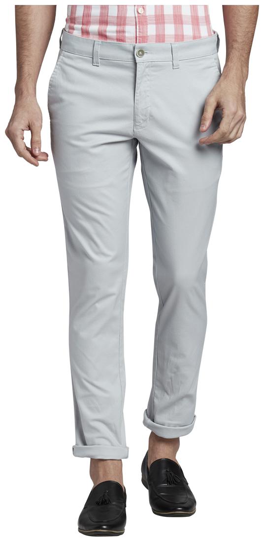 

Parx Men Grey Solid Tapered fit Regular trousers