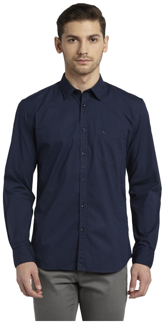 

Parx Men Blue Solid Slim Fit Casual Shirt