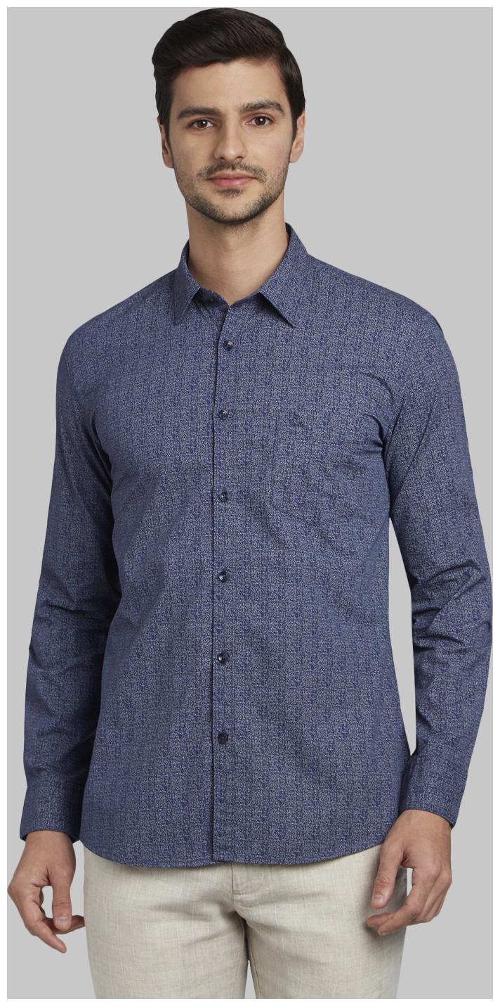 

Parx Men Blue Pinstrips Slim Fit Casual Shirt