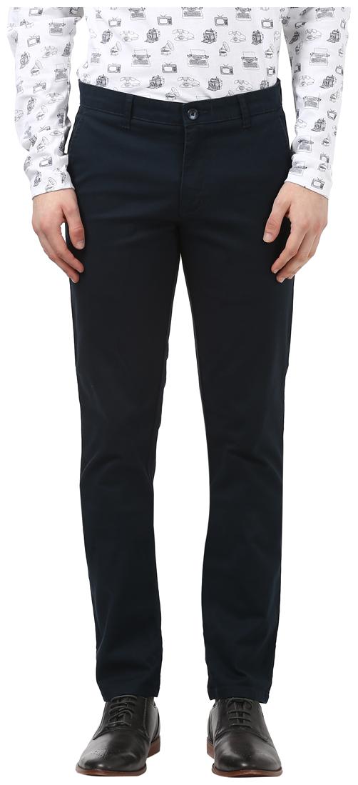 

Parx Men Blue Solid Tapered fit Regular trousers