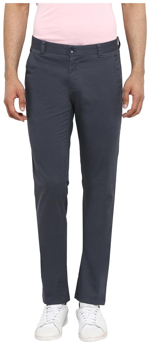 

Parx Men Blue Printed Tapered fit Regular trousers