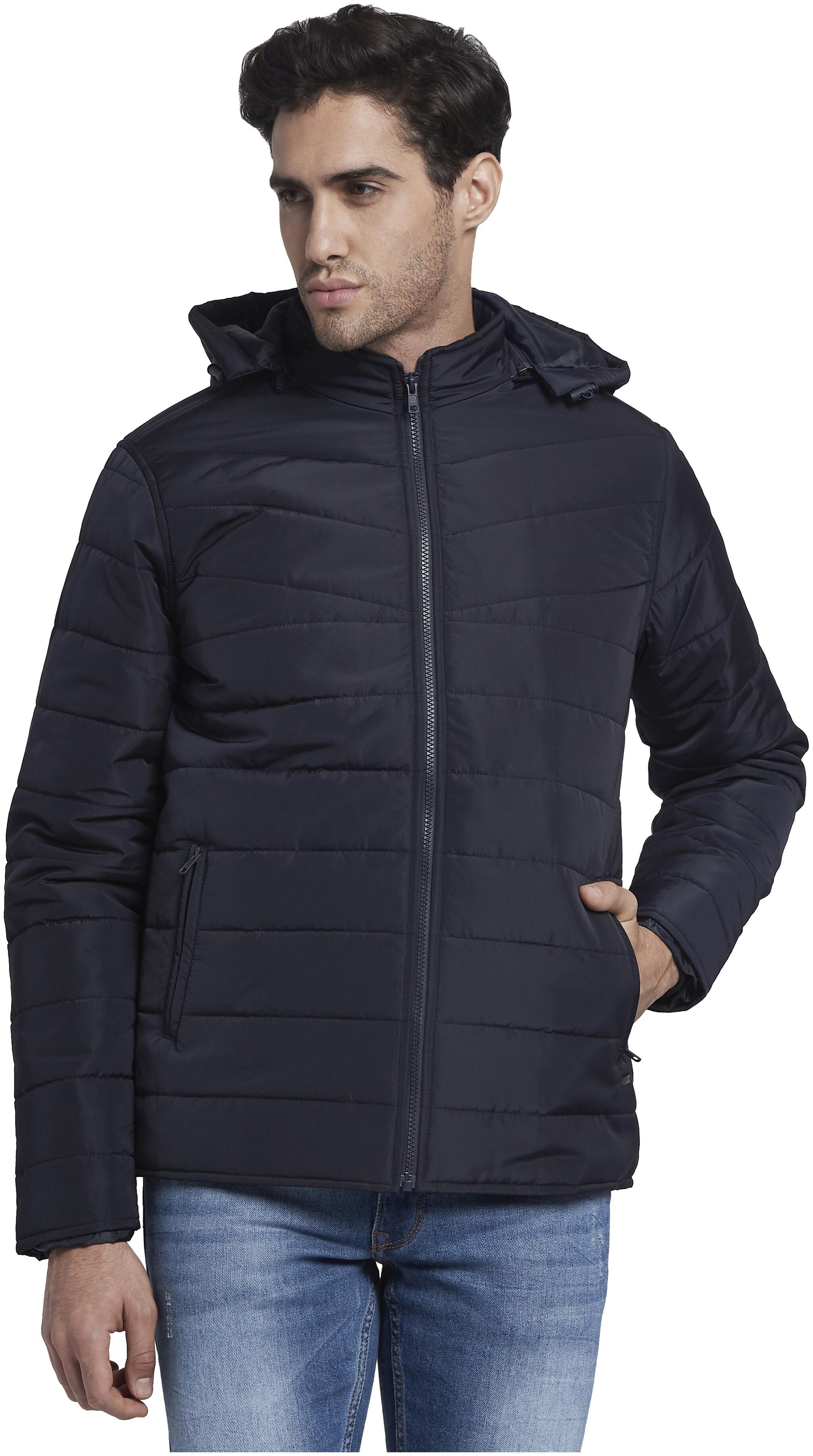 

Parx Men Blue Solid Bomber jacket