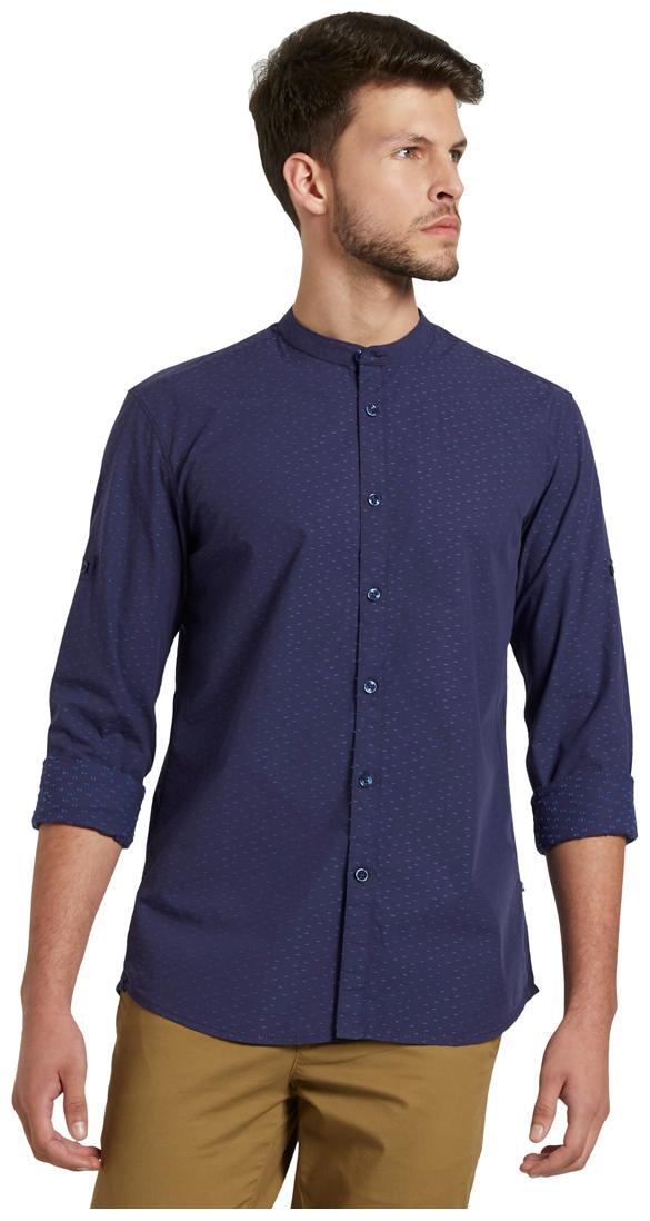 

Parx Men Blue Printed Slim Fit Casual Shirt