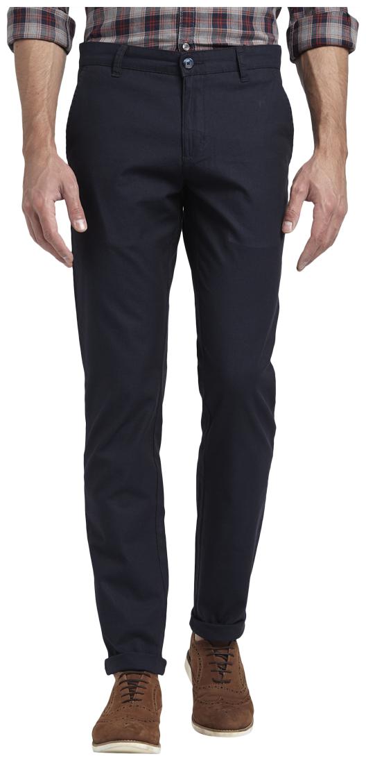 

Parx Men Blue Solid Tapered fit Regular trousers
