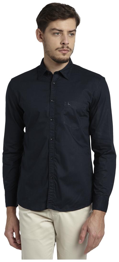 

Parx Men Blue Solid Slim Fit Casual Shirt