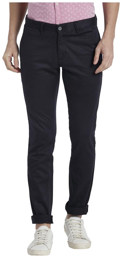 

Parx Men Blue Solid Tapered fit Regular trousers