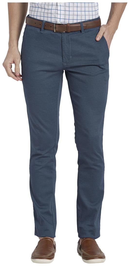 

Parx Men Blue Solid Slim fit Regular trousers