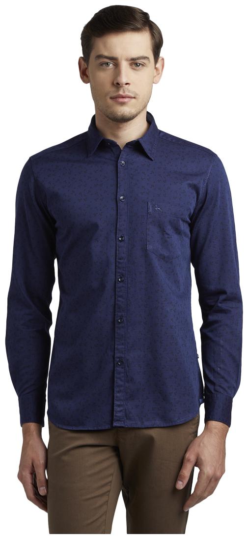

Parx Men Blue Solid Slim Fit Casual Shirt