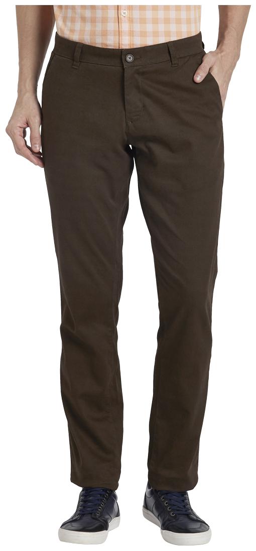 

Parx Men Brown Solid Tapered fit Regular trousers