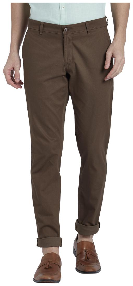 

Parx Men Brown Solid Tapered fit Regular trousers