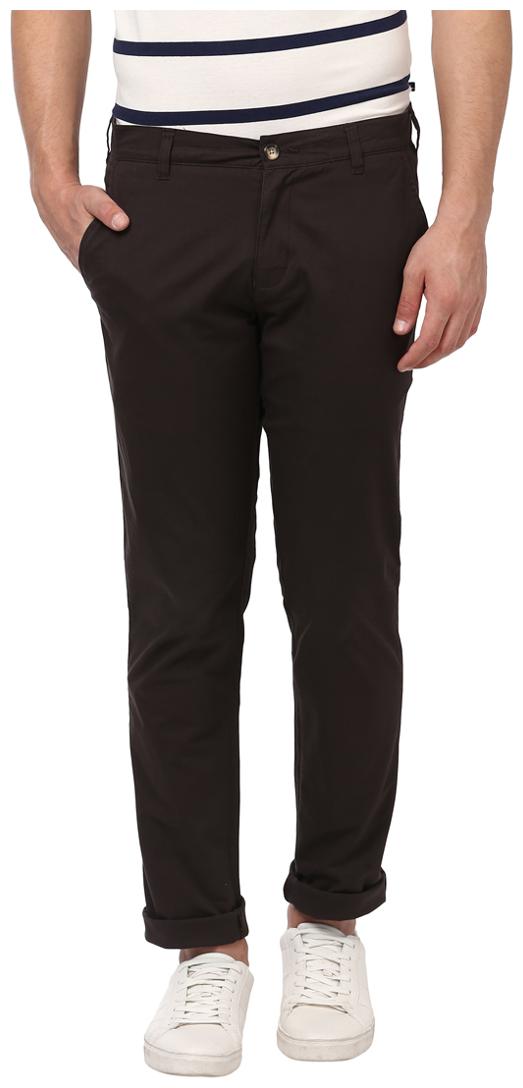 

Parx Men Brown Solid Regular fit Regular trousers