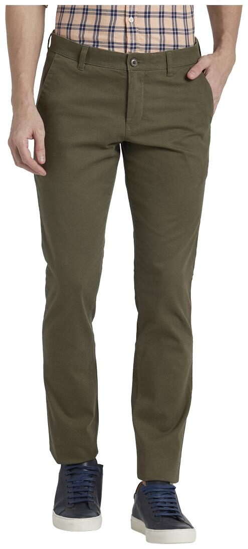 

Parx Men Green Solid Tapered fit Regular trousers