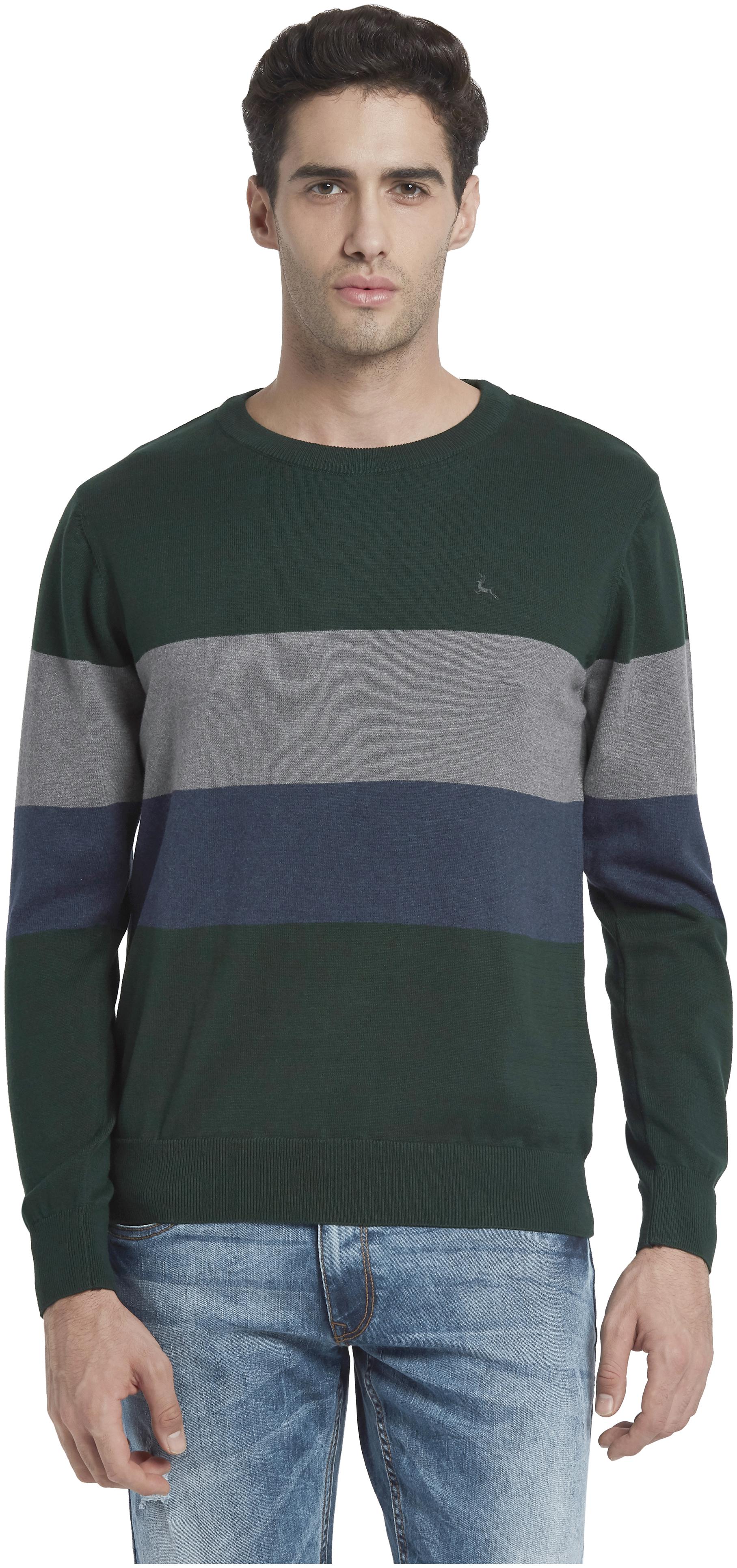 

Parx Men Green Round neck Pullover