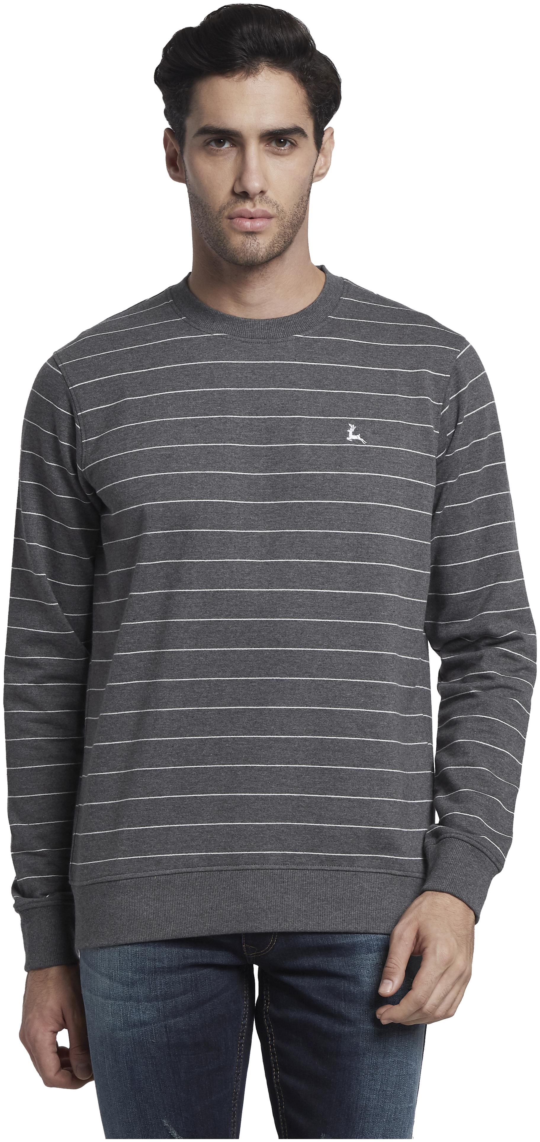

Parx Men Grey Round neck Sweatshirt