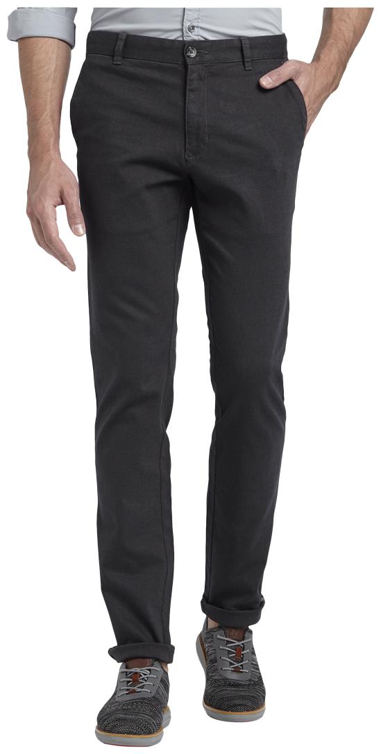

Parx Men Grey Solid Slim fit Regular trousers