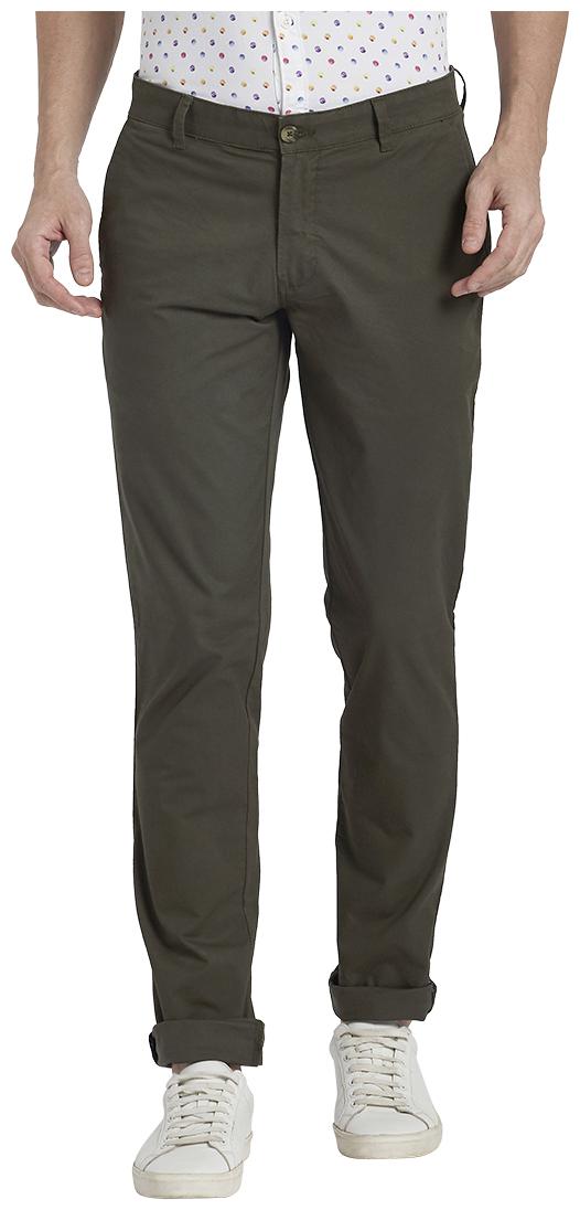 

Parx Men Green Solid Slim fit Regular trousers