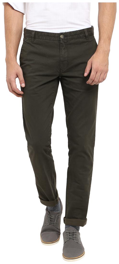 

Parx Men Green Solid Slim fit Regular trousers