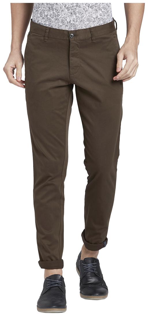 

Parx Men Green Solid Tapered fit Regular trousers