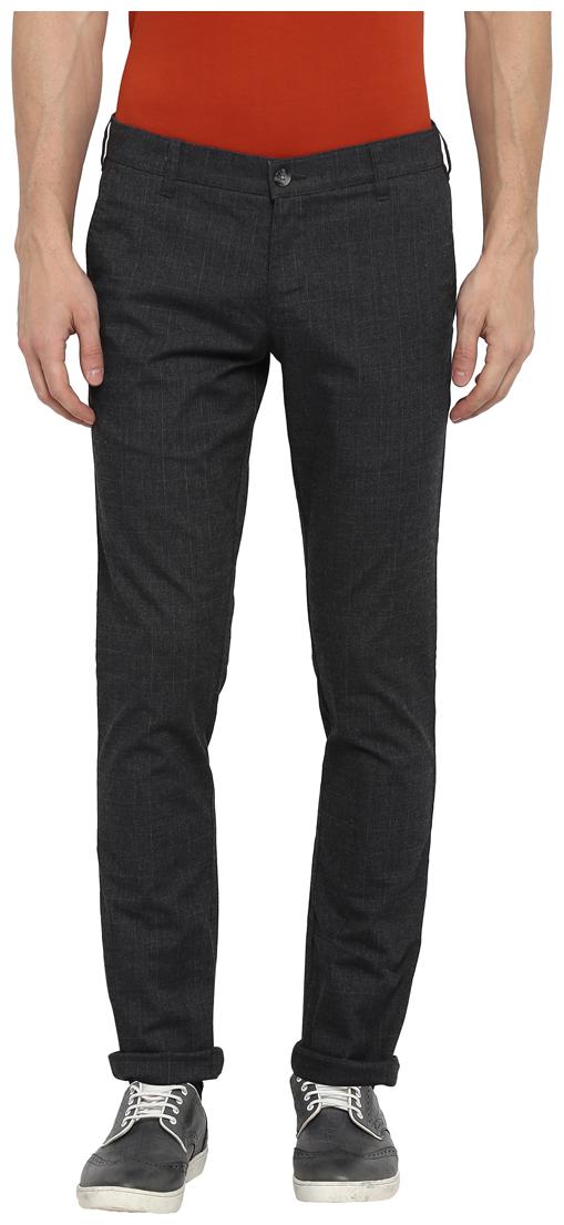 

Parx Men Grey Checked Tapered fit Regular trousers